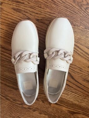 Dolce Vita Cream Chain-Accent Slip-On Loafers